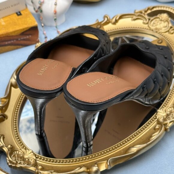 🆕 KURT GEIGER LONDON 🧿 NWOB Regent Crystal Mule Gold Point Heel, Sz 37 US 7 - Picture 12 of 16